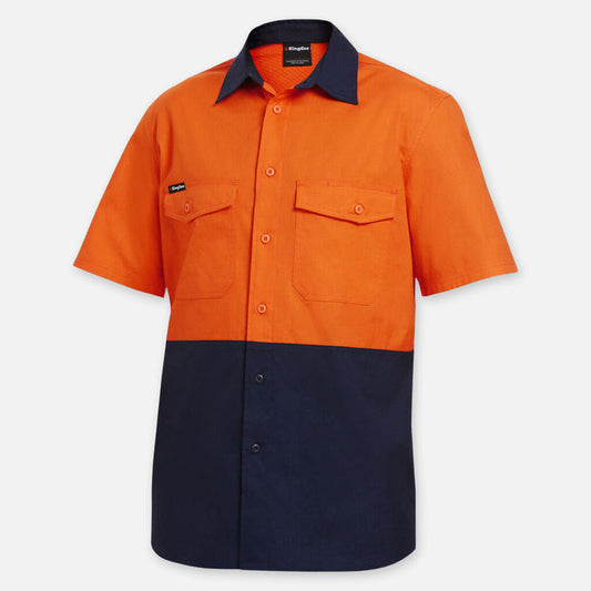 Workcool 2 Hi Vis Two Tone Short Sleeve Drill Work Shirt K54875