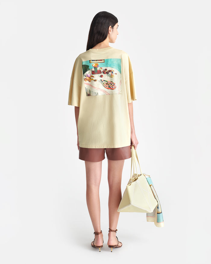 Wren - Printed Cotton-Jersey T-Shirt - Creme/Gingerbread Heart