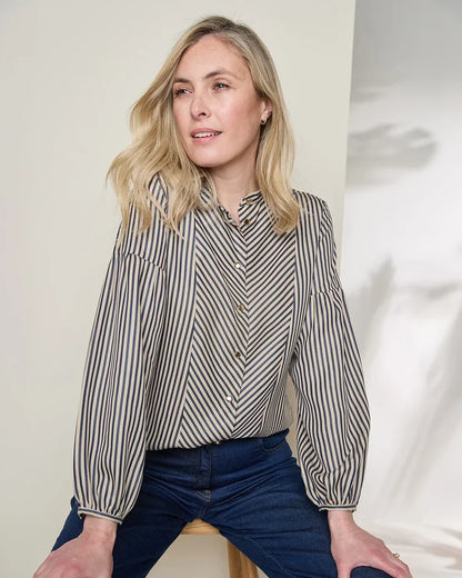 Wren Lyocell Long Sleeved Striped Blouse