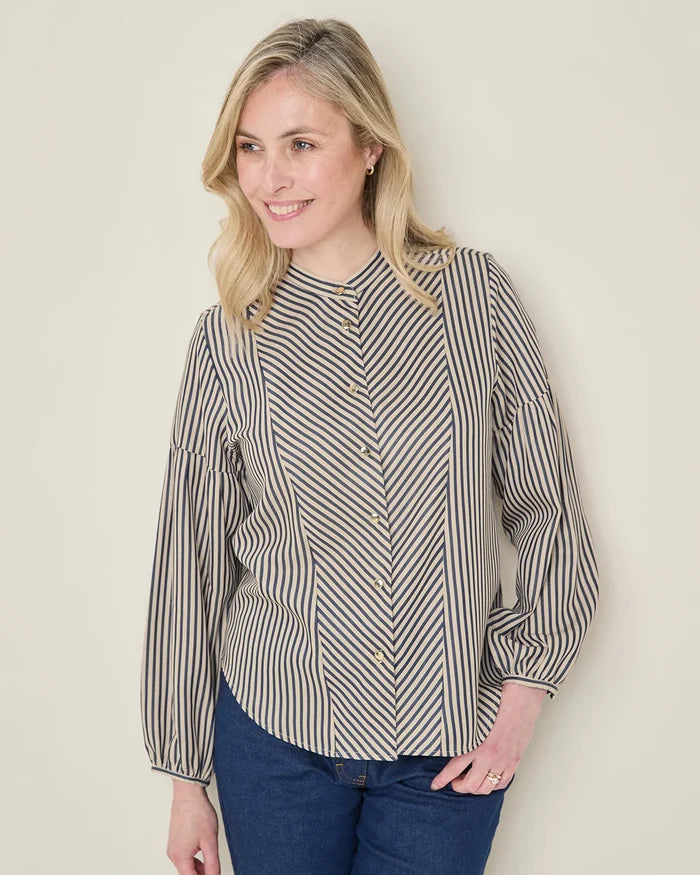 Wren Lyocell Long Sleeved Striped Blouse