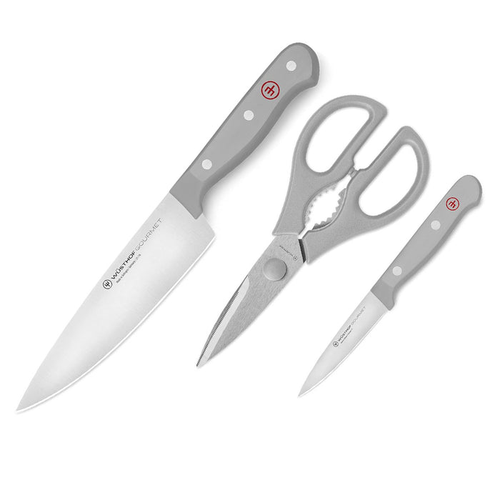 WUSTHOF GOURMET GREY THREE PIECE PREP SET