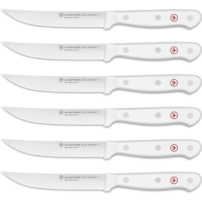 WUSTHOF GOURMET WHITE SIX PIECE STEAK KNIFE SET