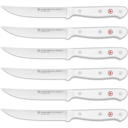 WUSTHOF GOURMET WHITE SIX PIECE STEAK KNIFE SET