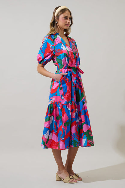 Wynette Tiered Midi Dress Exene Floral