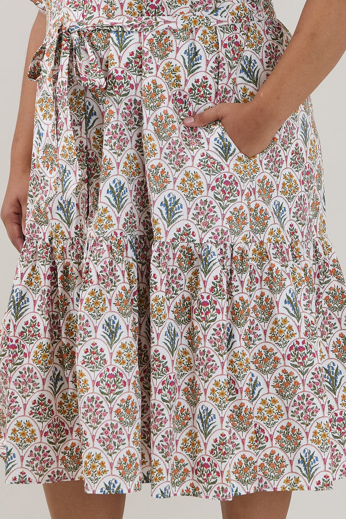 Wynette Tiered Midi Dress Kathy Floral Curve