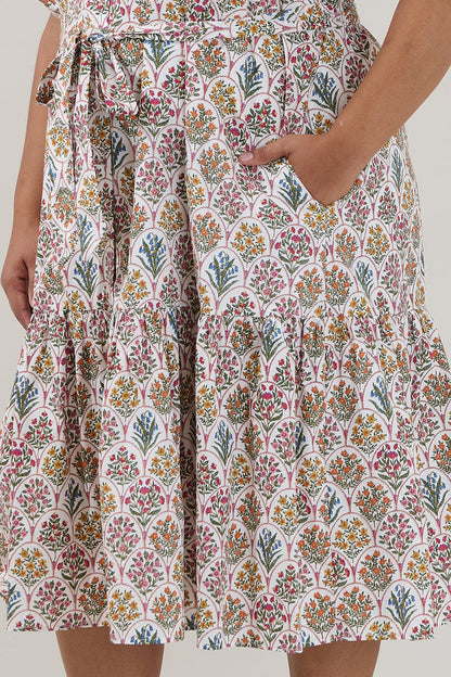 Wynette Tiered Midi Dress Kathy Floral Curve