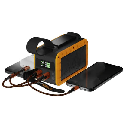 Xtorm XR204 Rugged Pro Water Resistant Power Bank Torch charging electronic devices shown on a white background