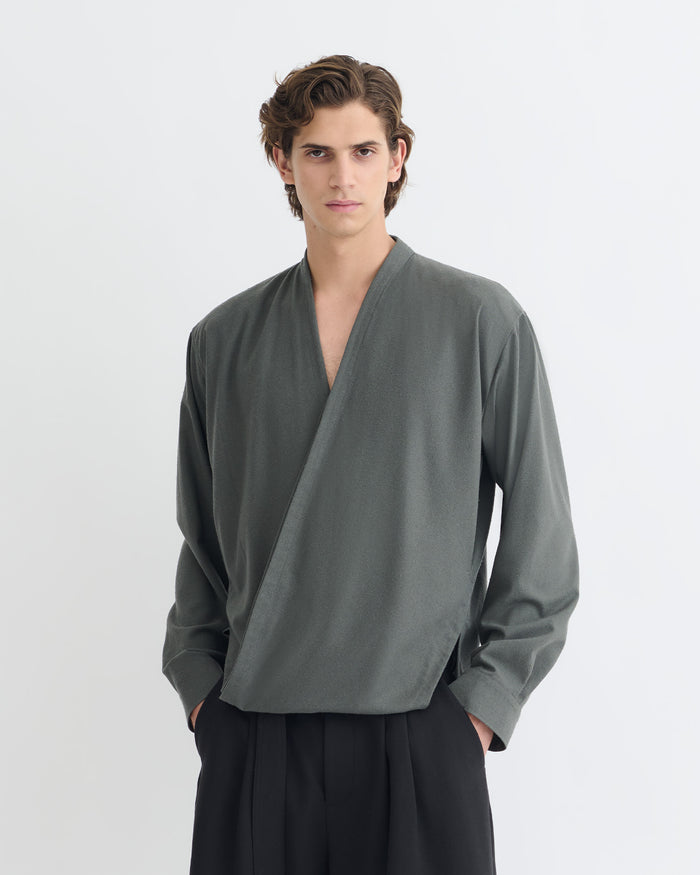 Yorick - Wrap shirt - Dark Grey