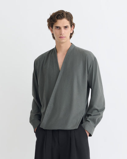 Yorick - Wrap shirt - Dark Grey