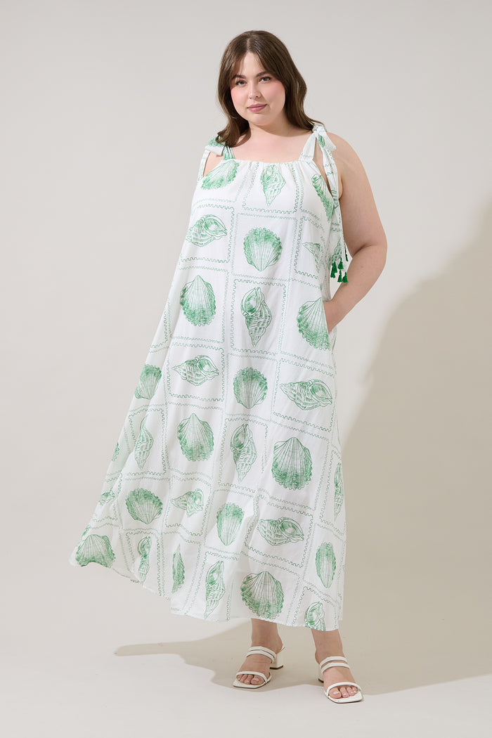 Yulisa Sleeveless Midi Dress Seashell Bay Curve