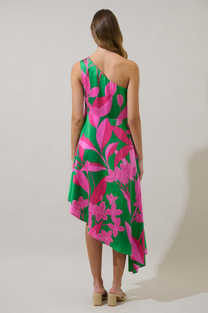 Zarae Blossom Mivia One Shoulder Asymmetrical Dress
