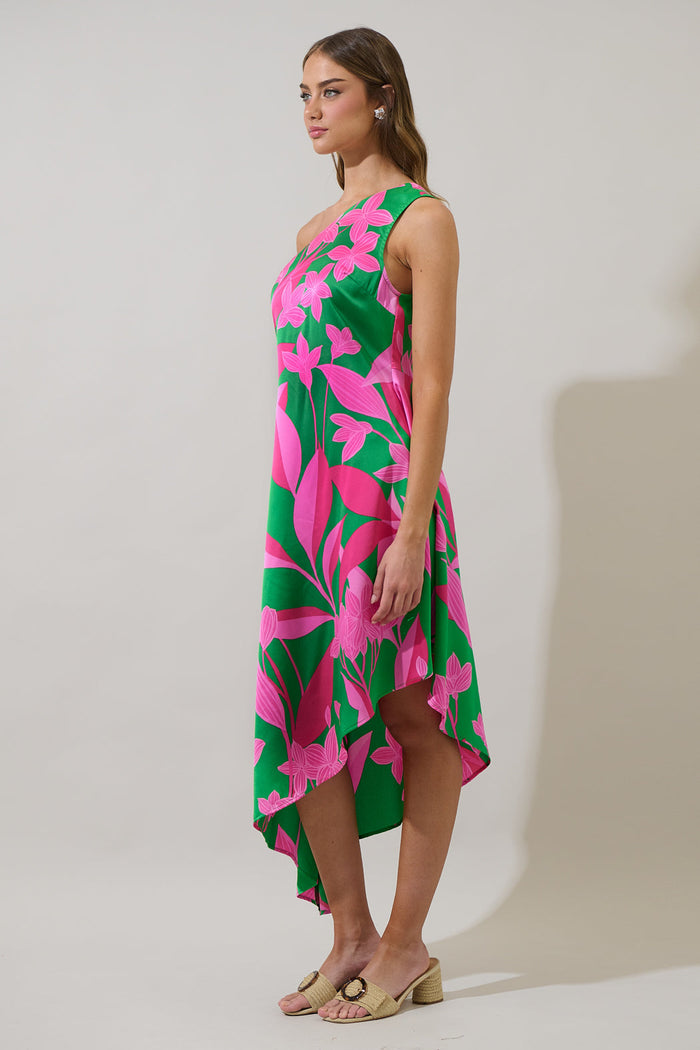 Zarae Blossom Mivia One Shoulder Asymmetrical Dress