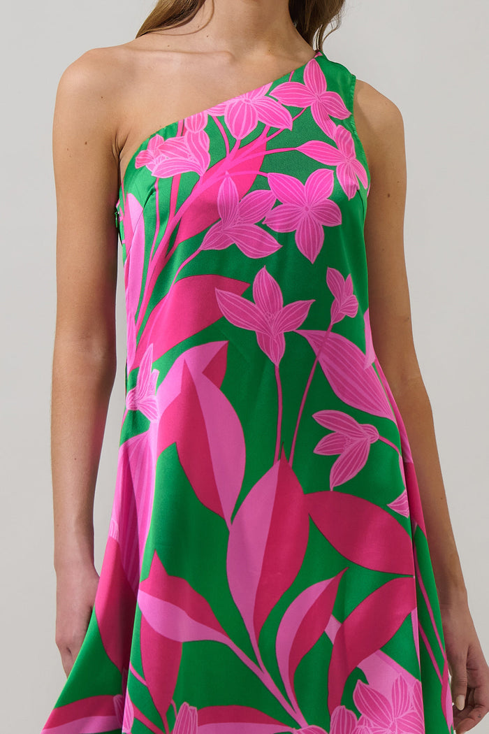 Zarae Blossom Mivia One Shoulder Asymmetrical Dress