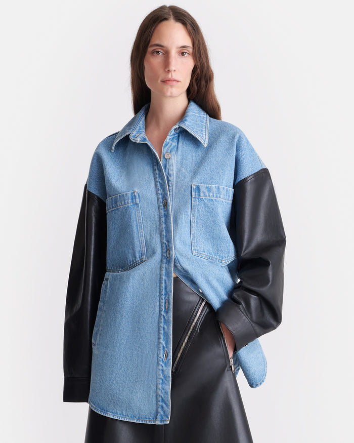 Zinnie - Shirt - Mid Blue-Black
