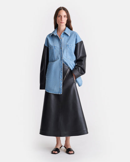 Zinnie - Shirt - Mid Blue-Black
