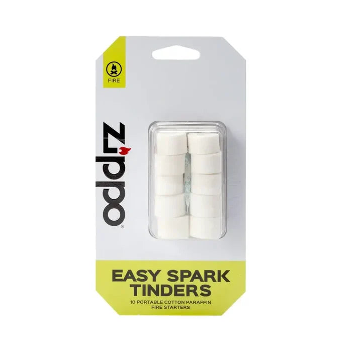 Front packaging for Zippo Easy Spark Tinder on a white background