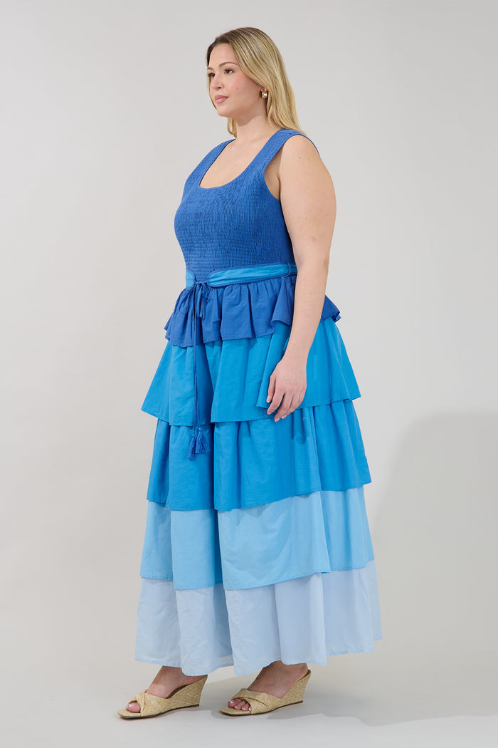 Zoria Smocked Tiered Maxi Dress Curve