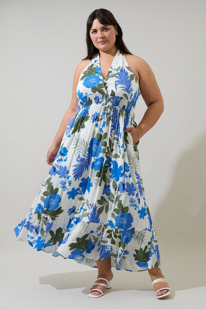 Zurie Floral Niam Smocked Midi Dress Curve