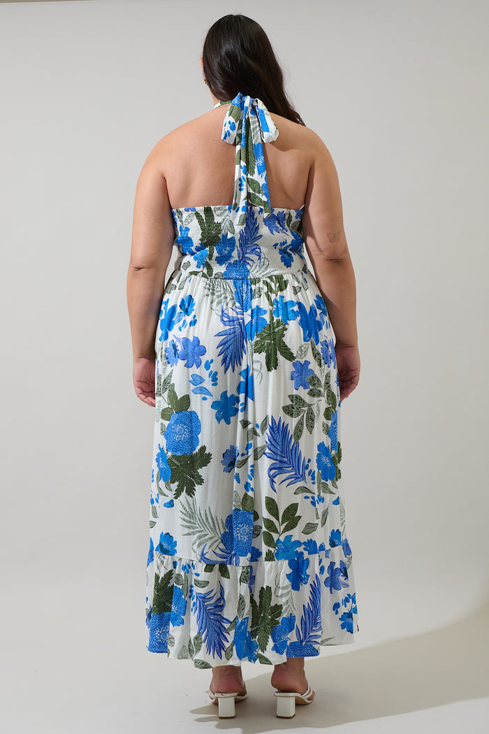 Zurie Floral Niam Smocked Midi Dress Curve